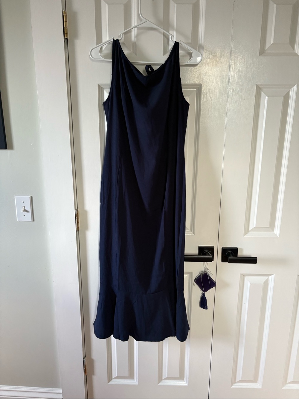 NWT Zeagoo Navy Linen Midi Dress
